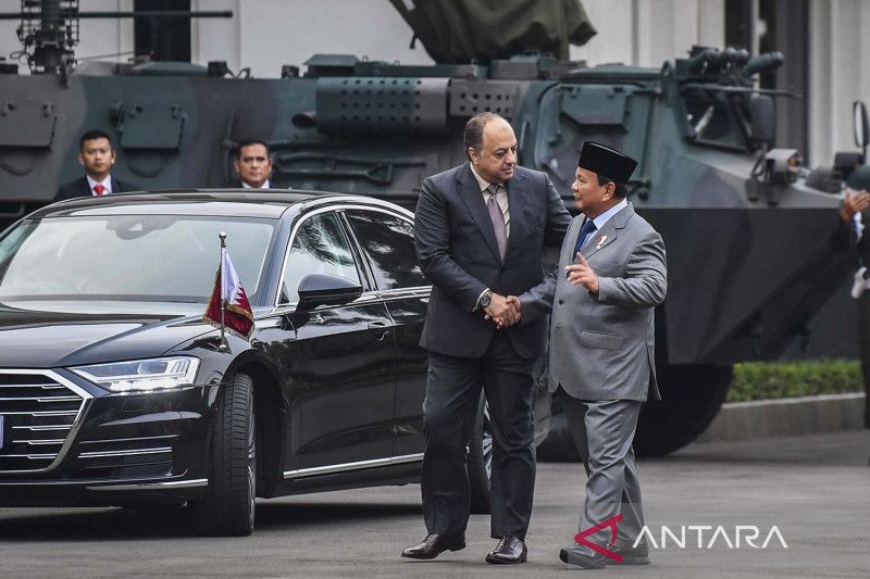 Menhan Prabowo Subianto Terima Kunjungan Menhan Qatar