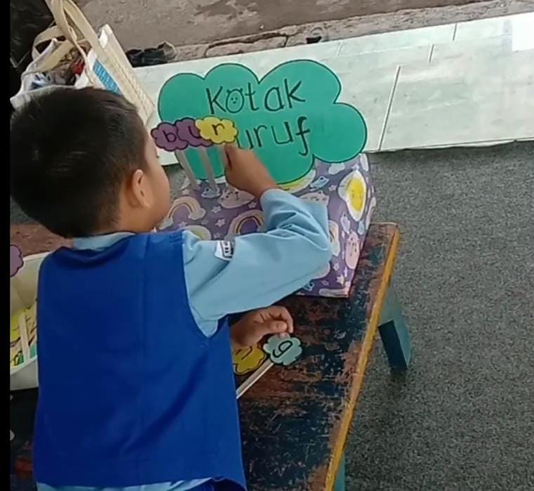 Meningkatkan Kemampuan Mengenal Huruf Pada Anak Melaui Media Kotak Huruf.