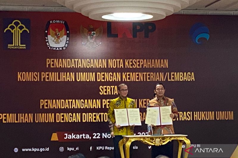 KPU Dan LKPP Teken MoU Pengadaan Barang Dan Jasa Dalam Pemilu 2024