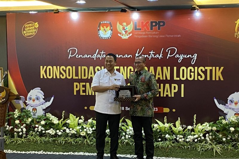 KPU-LKPP Teken Kontrak Payung Pengadaan Logistik Pemilu 2024 Tahap I